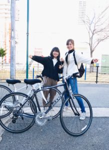 giantのクロスバイクをレンタルして女子2人組スタートです！｜明石｜淡路島｜クロスバイクレンタル